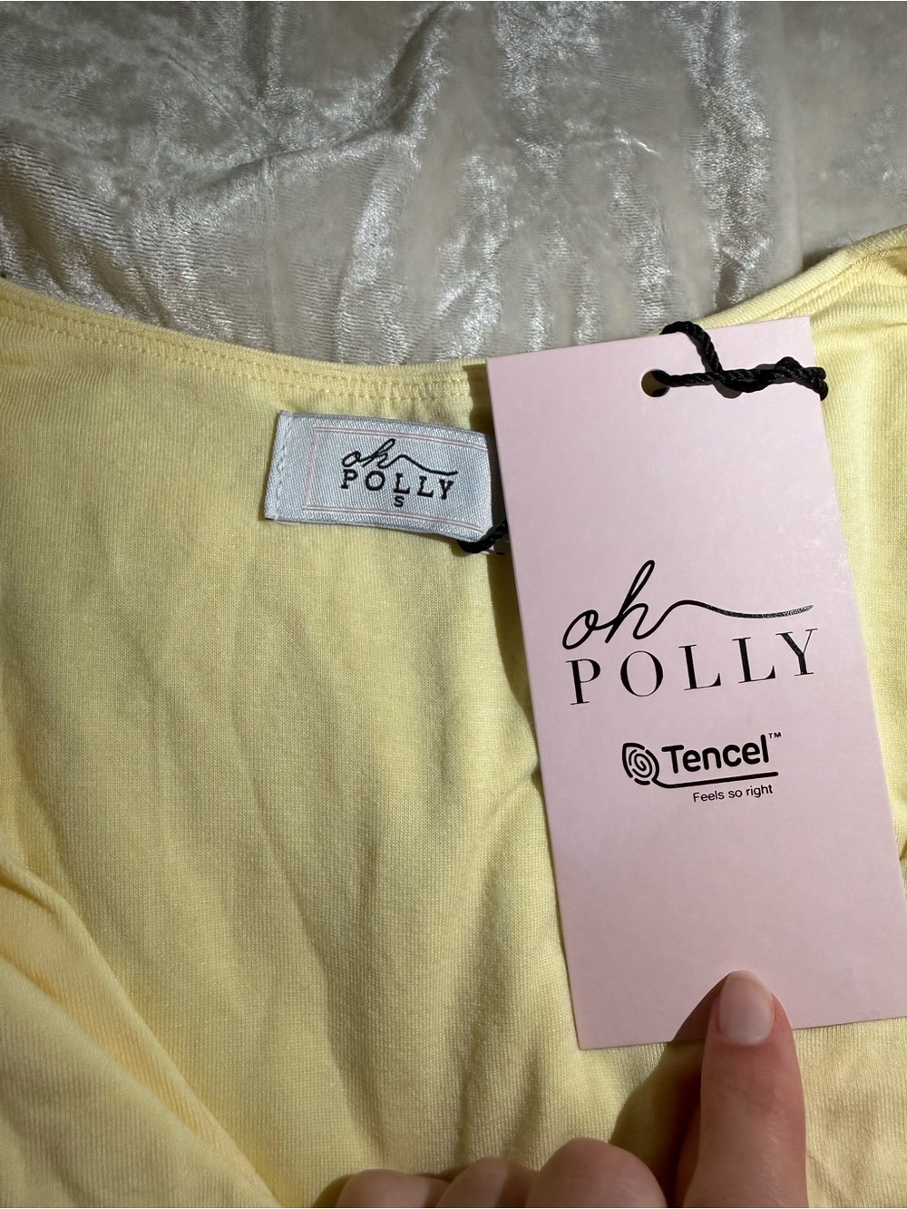 Oh Polly Light Yellow Wrap Mini Dress with Sash - Picture 4 of 6